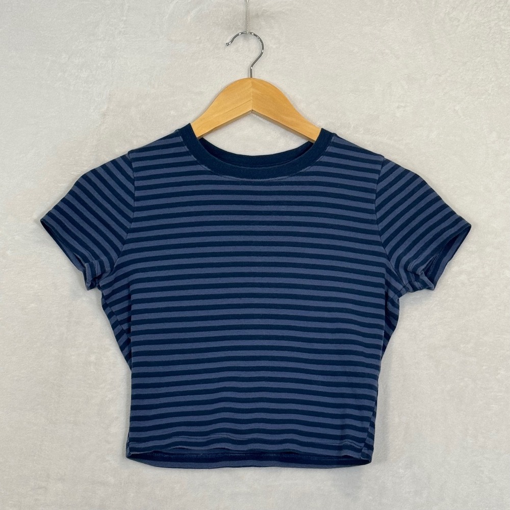 Hollister Navy Blue Striped Short Sleeve Baby Tee Size M